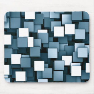 Mousepad Teste padrão azul futurista abstrato de Voxel do