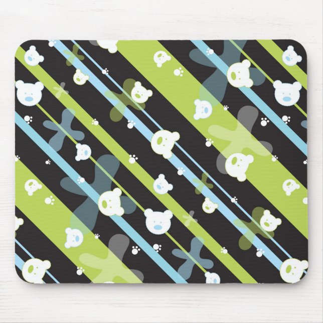 Mousepad Teste padrão bonito com poucos ursos (Frente)