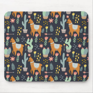Mousepad Teste padrão bonito das alpacas