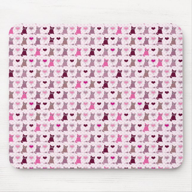 Mousepad Teste padrão bonito das meninas do gatinho (Frente)