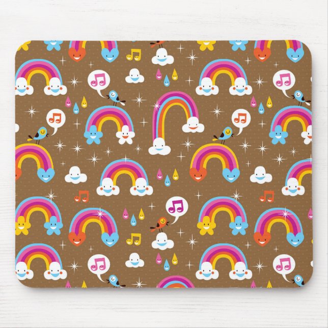 Mousepad teste padrão bonito dos arcos-íris (Frente)