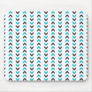 Mousepad Teste padrão branco & azul geométrico moderno das