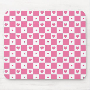 Mousepad Teste padrão branco cor-de-rosa feminino do