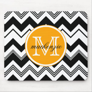 Mousepad Teste padrão branco preto conhecido de Chevron do