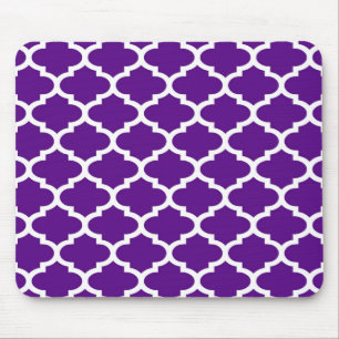 Mousepad Teste padrão branco roxo 2 da treliça de