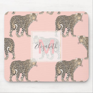 Mousepad Teste padrão chique na moda do animal do leopardo