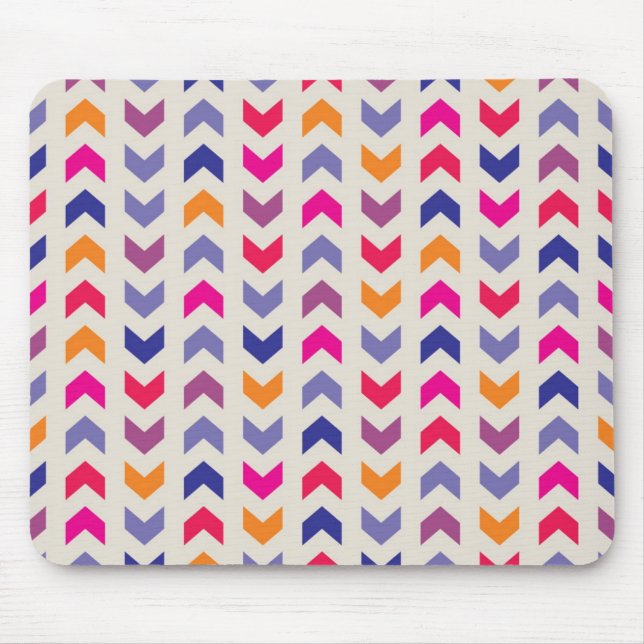 Mousepad Teste padrão colorido asteca de Chevron (Frente)