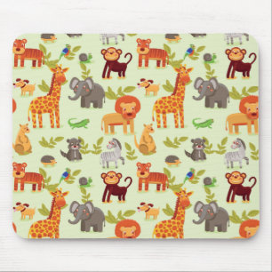 Mousepad Teste padrão com animais dos desenhos animados