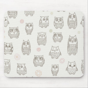 Mousepad Teste padrão com corujas