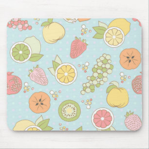 Mousepad Teste padrão com frutas e bagas
