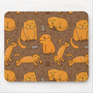 Mousepad Teste padrão com gatos