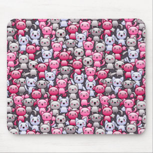 Mousepad teste padrão com os gatos bonitos 2 do doodle do