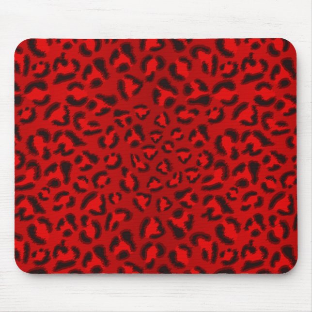 Mousepad Teste padrão cor-de-rosa da textura do leopardo (Frente)