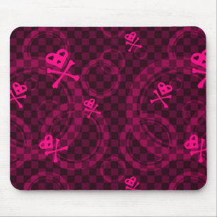 Mousepad Teste padrão cor-de-rosa de Emo com círculos
