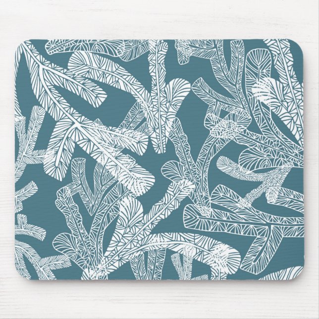 Mousepad Teste padrão coral detalhado (Frente)