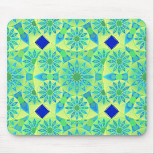 Mousepad Teste padrão da mandala, turquesa, azul, verde