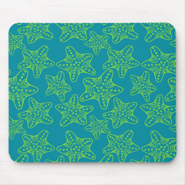 Mousepad Teste padrão da multidão da estrela do mar (Frente)