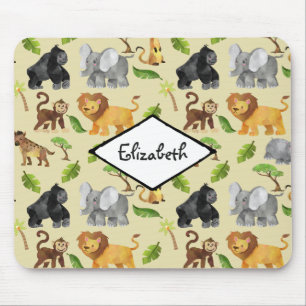 Mousepad Teste padrão da selva do safari do animal selvage