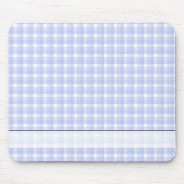 Mousepad Teste padrão da verificação do guingão. Luz - azul (Frente)