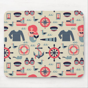 Mousepad Teste padrão da vida marinha