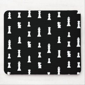 Mousepad Teste padrão das partes de xadrez - preto e branco