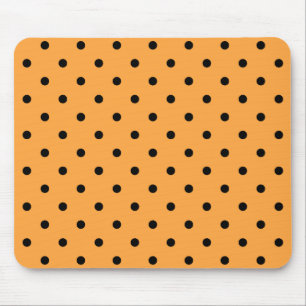 Mousepad Teste padrão de bolinhas alaranjado e preto