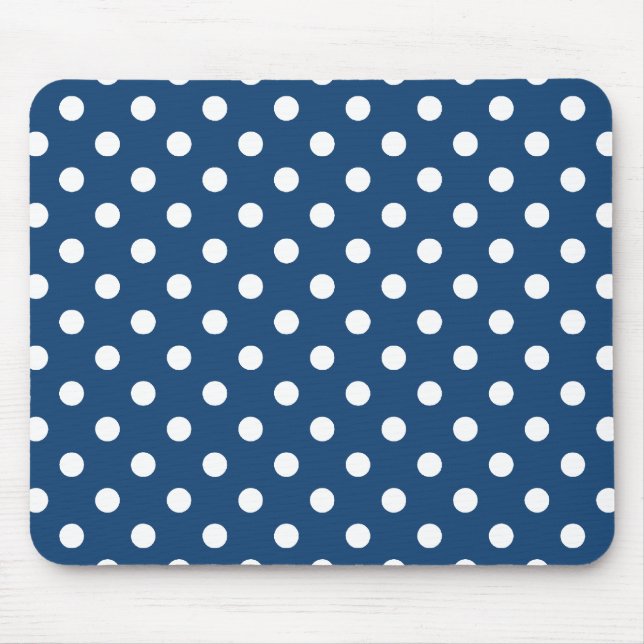 Mousepad Teste padrão de bolinhas azul de Monaco (Frente)