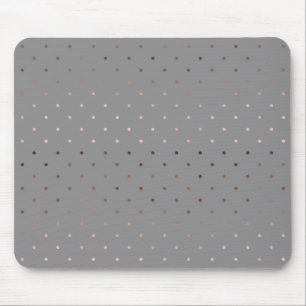 Mousepad teste padrão de bolinhas cinzento do ouro