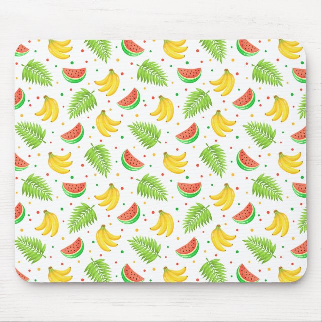 Mousepad Teste padrão de bolinhas da fruta tropical (Frente)