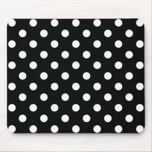 Mousepad Teste padrão de bolinhas preto e branco