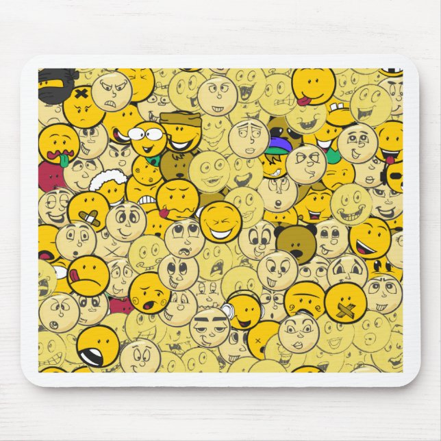 Mousepad Teste padrão de Emoji (Frente)