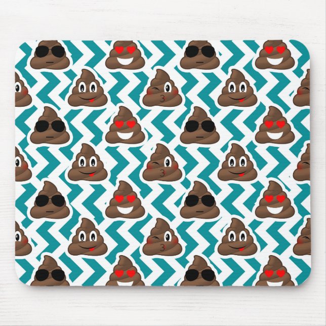 Mousepad Teste padrão de Emoji do tombadilho da cerceta (Frente)