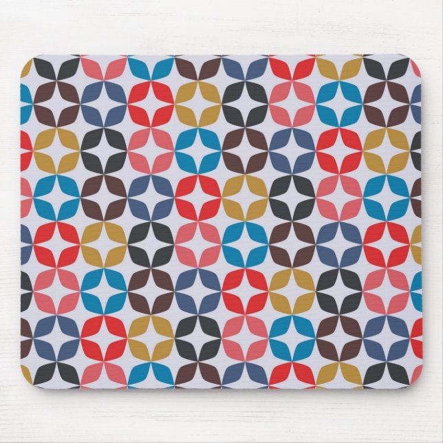 Mousepad Teste padrão de estrela retro do vintage (Frente)