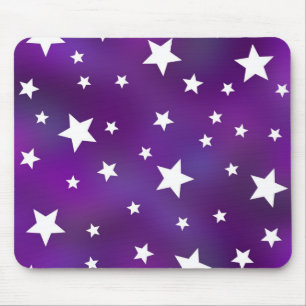 Mousepad Teste padrão de estrela roxo e branco