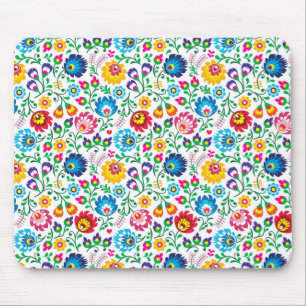 Mousepad Teste padrão de flor 2 da arte popular