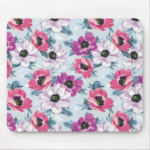 Mousepad Teste padrão de flores da cor da elegância no az