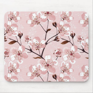 Mousepad Teste padrão de flores da flor de cerejeira