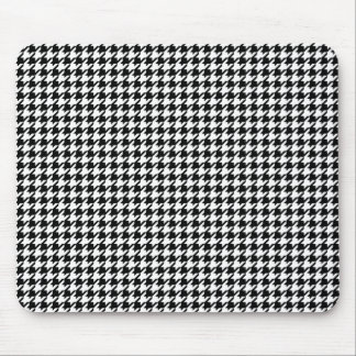 Mousepad Teste padrão de Houndstooth - preto e branco