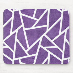 Mousepad Teste padrão de mosaico roxo e branco