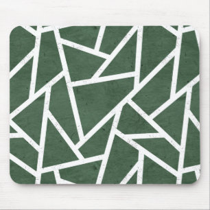 Mousepad Teste padrão de mosaico verde e branco