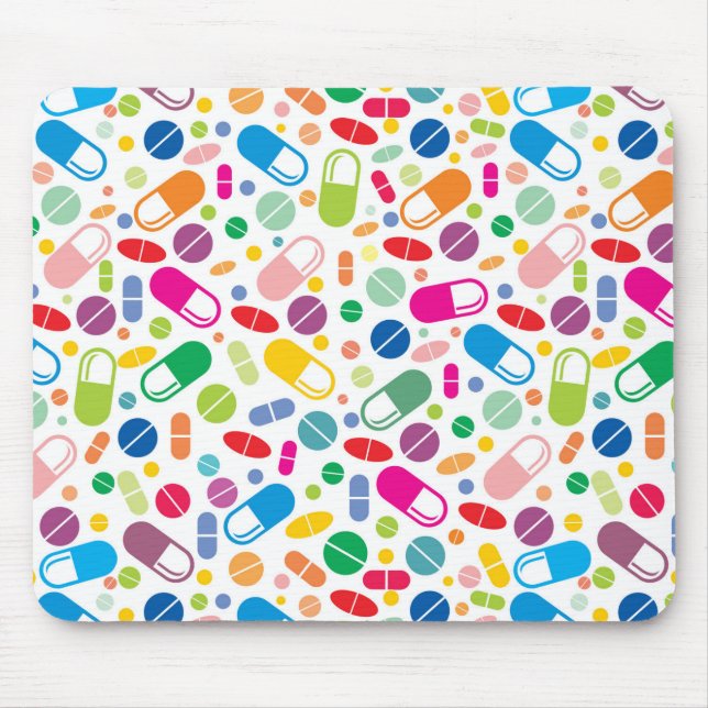 Mousepad Teste padrão de néon colorido da droga (Frente)