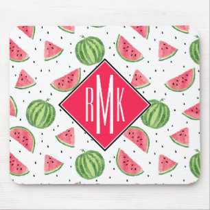 Mousepad Teste padrão de néon das melancias da aguarela