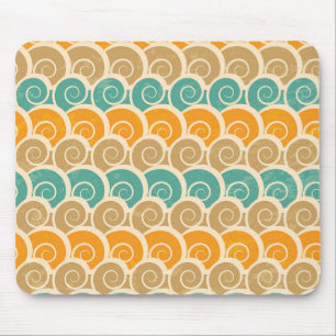 Mousepad Teste padrão de ondas da aguarela