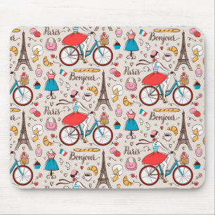 Mousepad Teste padrão de Paris France