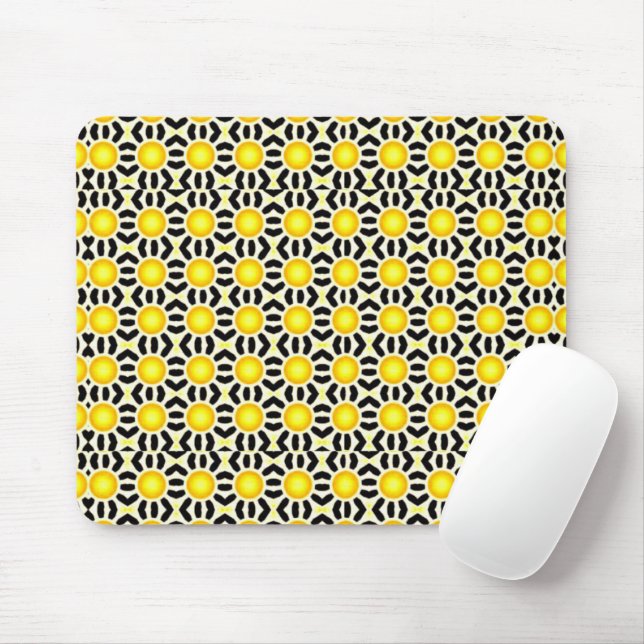 Mousepad Teste padrão de pontos brilhante amarelo (Com mouse)