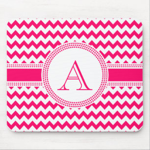 Mousepad Teste padrão de ziguezague de Chevron do rosa