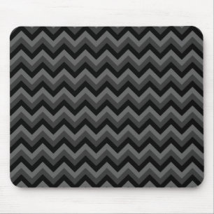 Mousepad Teste padrão de ziguezague preto e cinzento