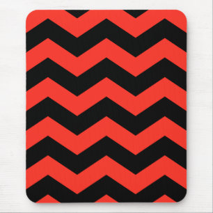 Mousepad Teste padrão de ziguezague vermelho e preto