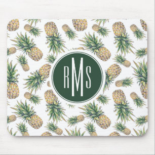 Mousepad Teste padrão do abacaxi da aguarela