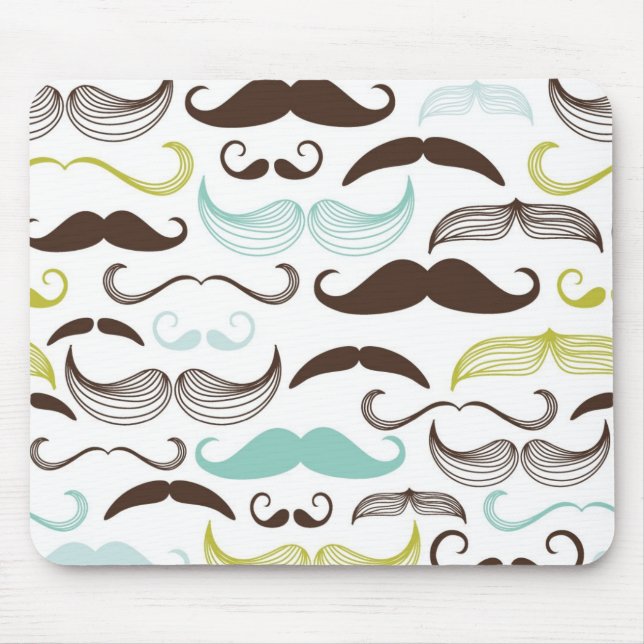 Mousepad Teste padrão do bigode, estilo retro 2 (Frente)